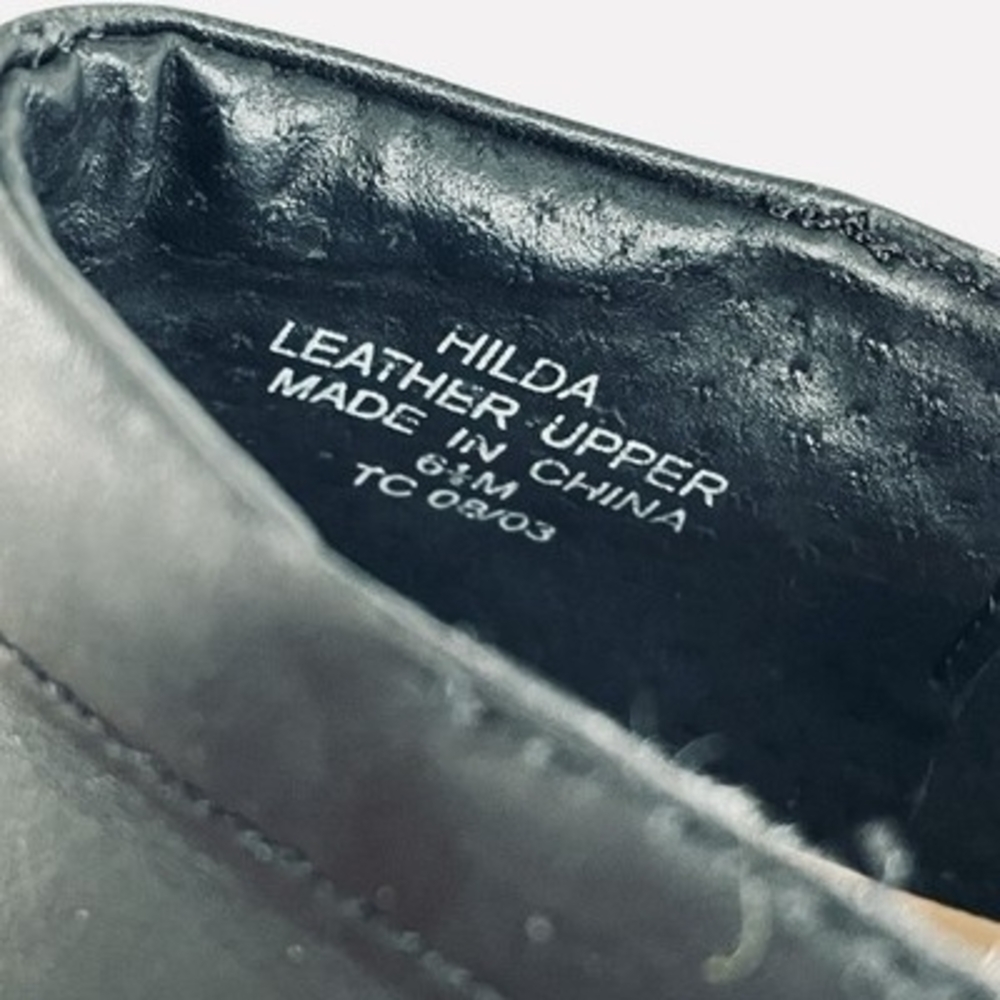 Liz Claiborne Villager Hilda Black Leather Slip-On Loafers Womens 6.5 Flats - Picture 10 of 10